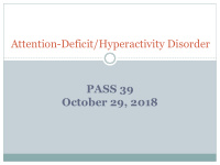 attention deficit hyperactivity disorder pass 39 october