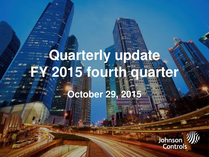 quarterly update fy 2015 fourth quarter