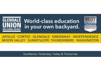 Excellence: Yesterday, Today &amp; Tomorrow  2020 Blue Ribbon Committee    Committee authorized