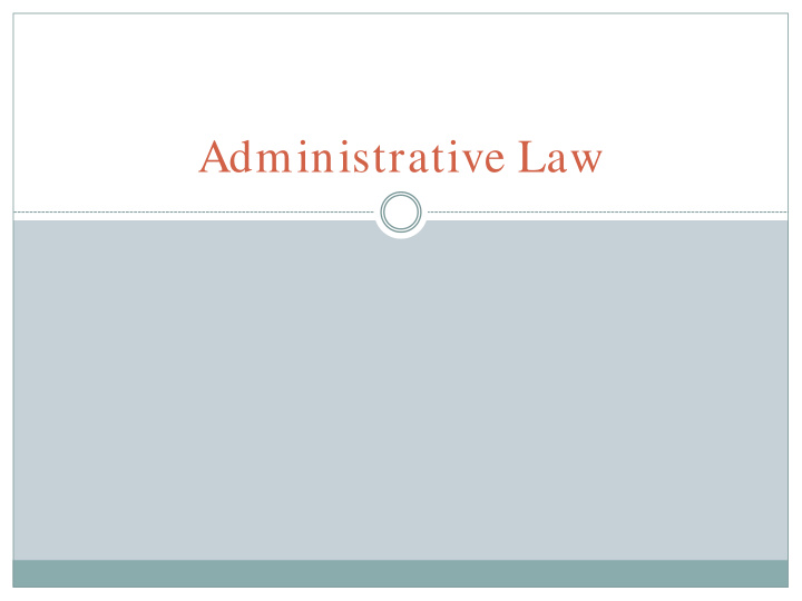 administrative law branches of government