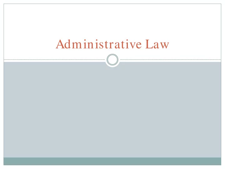 administrative law branches of government