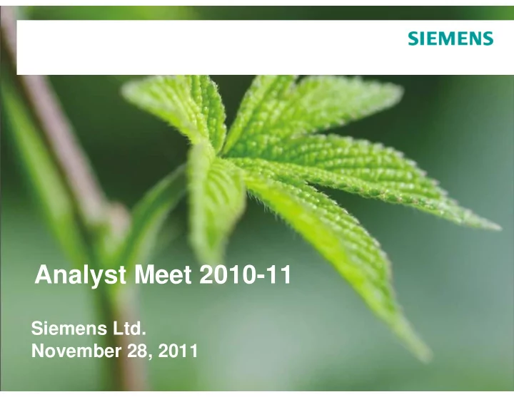 analyst meet 2010 11