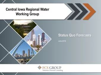 Working Group  Status Quo Forecasts  June 2018  Agenda  Review of Phase 2 Objectives