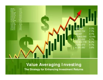 Value Averaging I nvesting  The Strategy for Enhancing Investment Returns  What is Value Averaging?