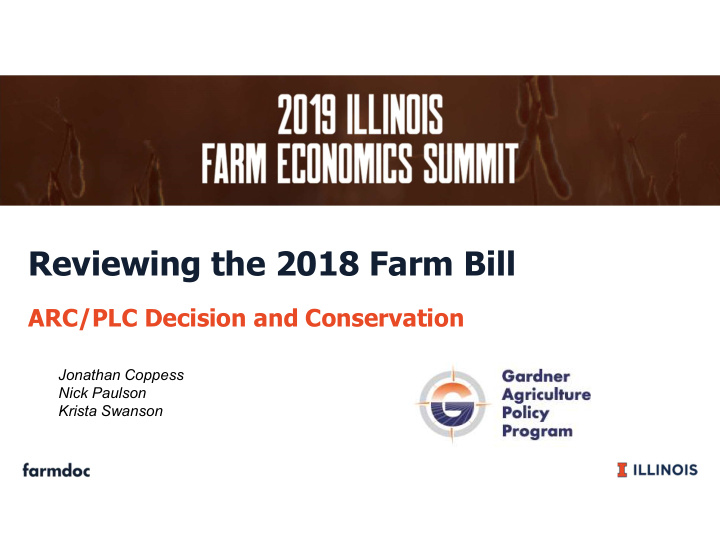 reviewing the 2018 farm bill