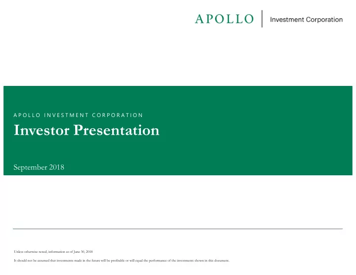 investor presentation