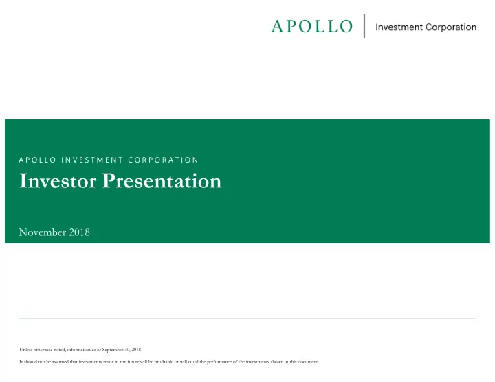 investor presentation