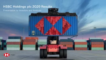 HSBC Holdings plc 2Q20 Results  Presentation to Investors and Analysts  Noel Quinn  Group Chief