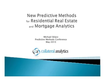 Michael Sklarz  Michael Sklarz  Pr  Predictiv  edictive Methods Confer  Methods Conference  ence