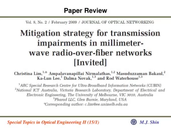 Paper Review  Special Topics in Optical Engineering II (15/1)  M.J. Shin  Contents  Introduction