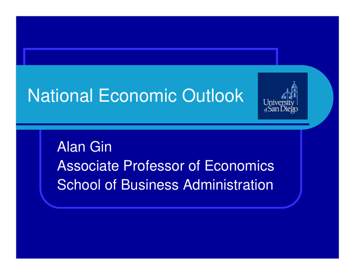 national economic outlook