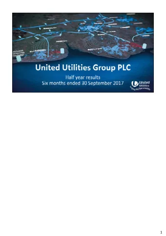 1 Good morning ladies and gentlemen and welcome to our half year results presentation. Were now