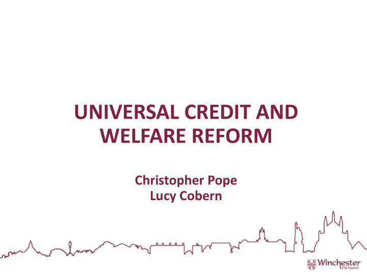 universal credit and welfare reform