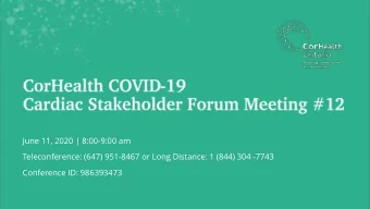 June 11, 2020 | 8:00-9:00 am  Teleconference: (647) 951-8467 or Long Distance: 1 (844) 304 -7743