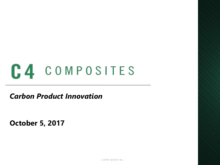 carbon product innovation october 5 2017