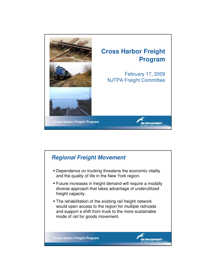 cross harbor freight program