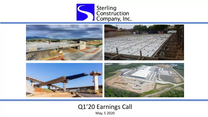 q1 20 earnings call