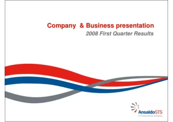Company  &amp; Business presentation  Company  &amp; Business presentation  2008 First Quarter
