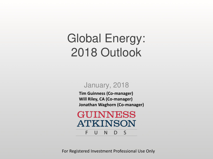 global energy 2018 outlook