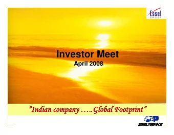 Investor Meet  April 2008