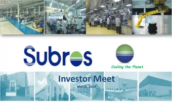 Investor Meet  March, 2019  Cooling the Planet  1. Company Introduction  2. Business Outlook  2.