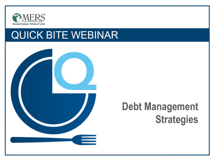 debt management strategies agenda
