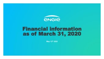 Financ  Financial  ial inf  infor  orma  mation  tion  as of  as of Mar  March 31, 2020  h 31, 2020