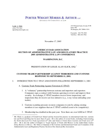 P ORTER W RIGHT M ORRIS &amp; A RTHUR LLP  A t t o r n e y s  &amp; C o u n s e l o r s  a t  L a w