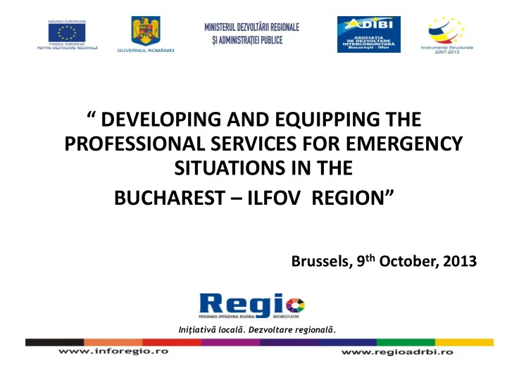 developing and equipping the professional services for