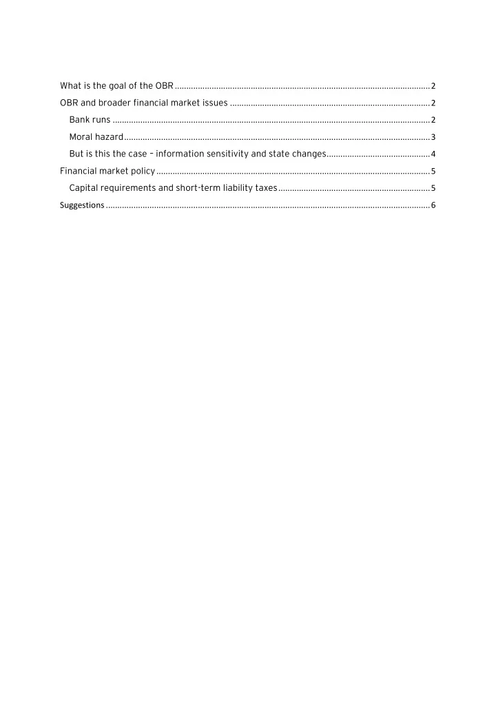 what is the goal of the obr 2