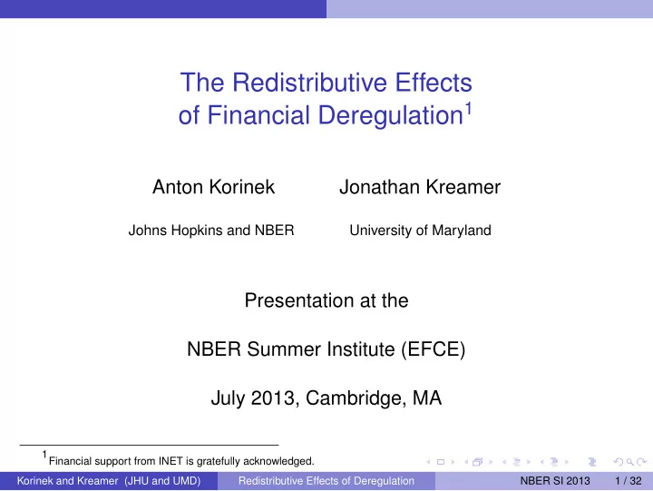 the redistributive effects