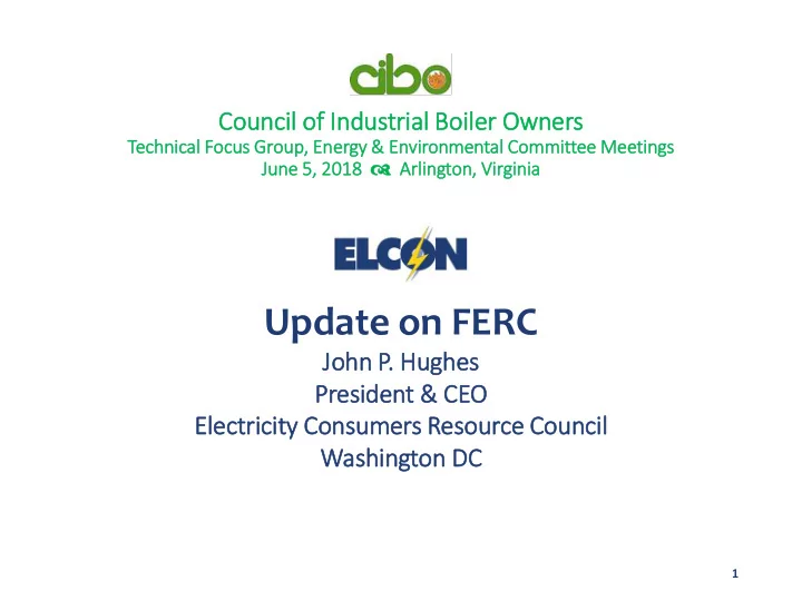 update on ferc