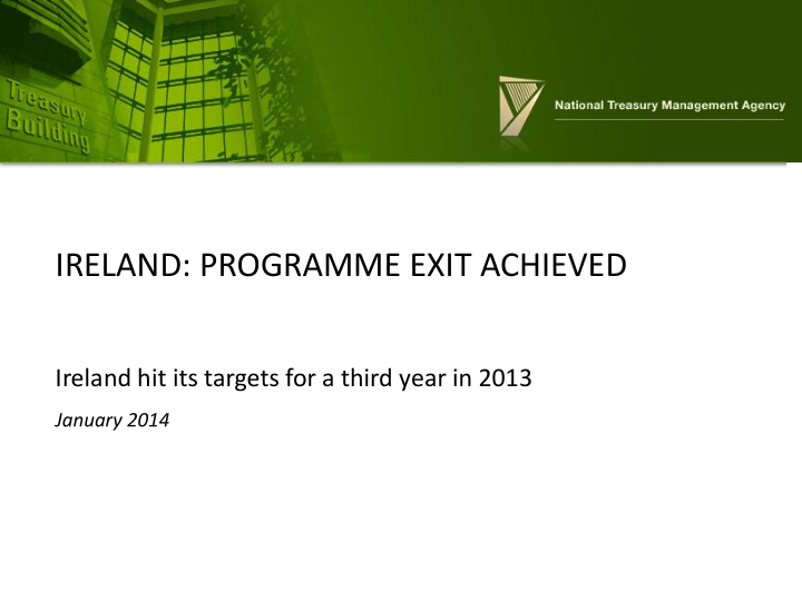 ireland programme exit achieved