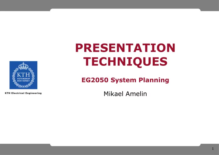 presentation techniques