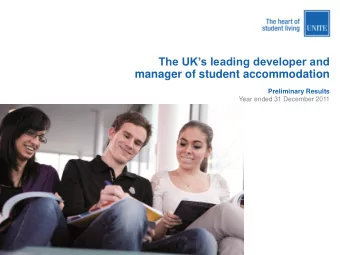 manager of student accommodation  Preliminary Results  Year ended 31 December 2011  Highlights