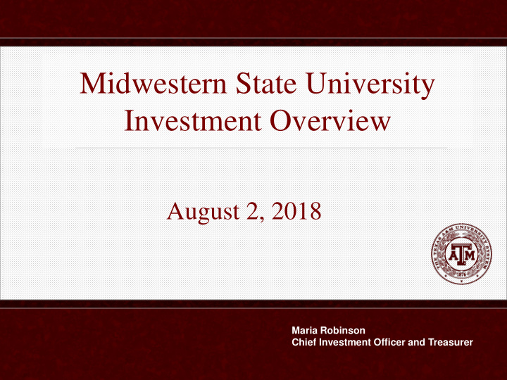 midwestern state university investment overview