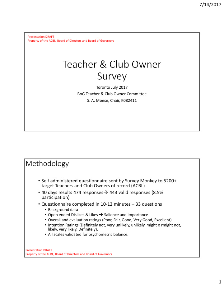 teacher club owner survey