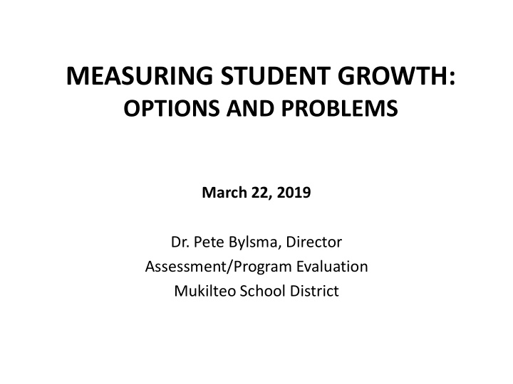 measuring student growth