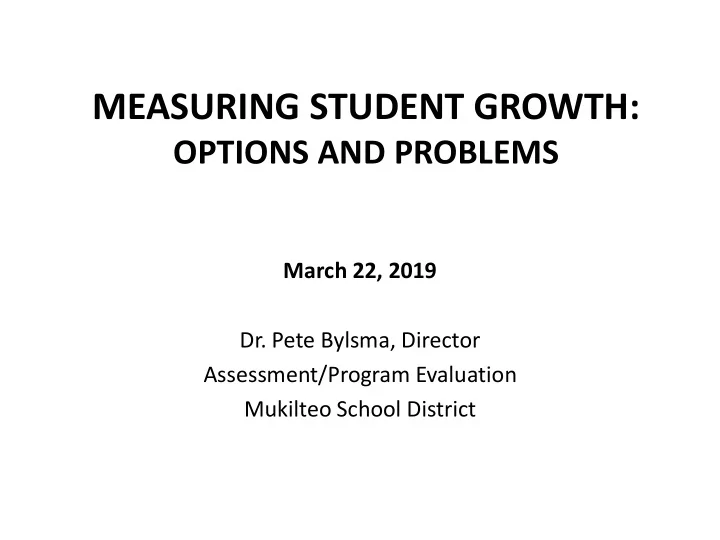 measuring student growth