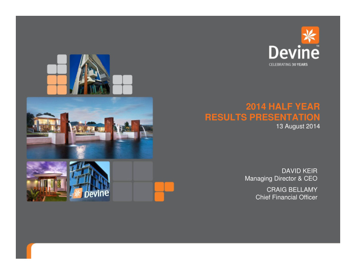 2014 half year results presentation