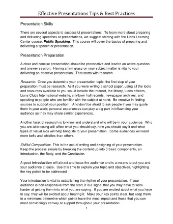 Effective Presentations Tips &amp; Best Practices  2016 The body of your presentation should flow