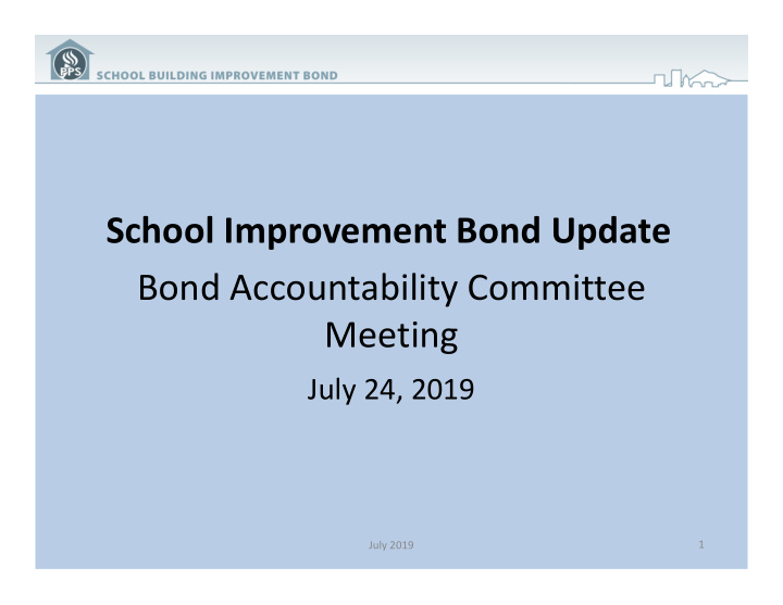 school improvement bond update bond accountability