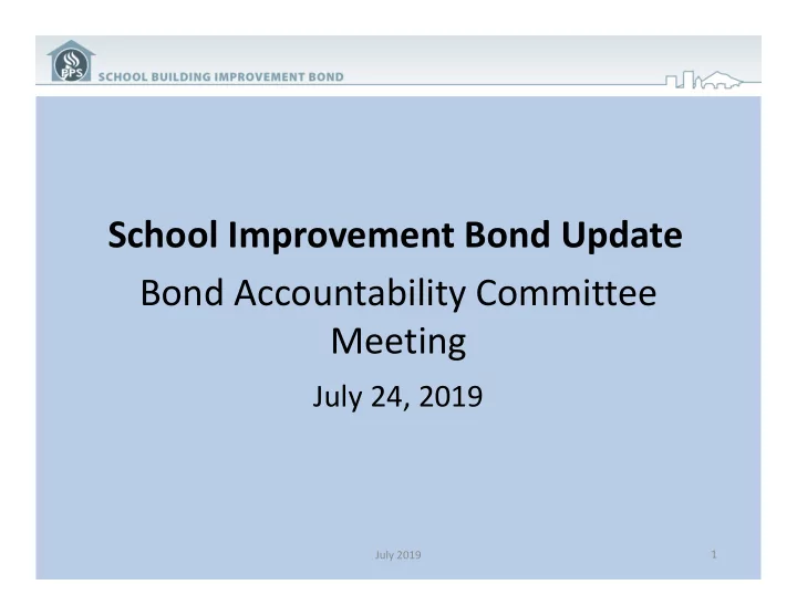 school improvement bond update bond accountability