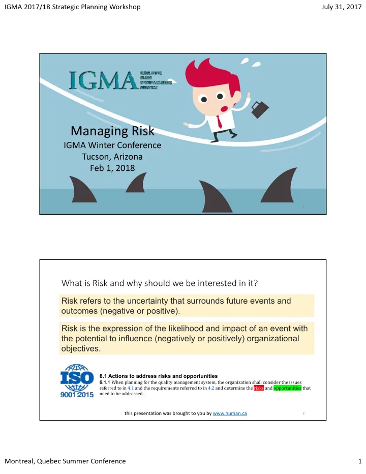 managing risk