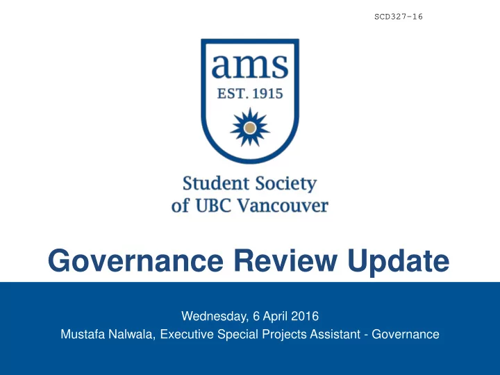governance review update