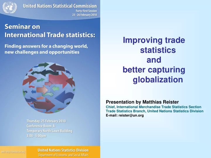 improving trade statistics and better capturing