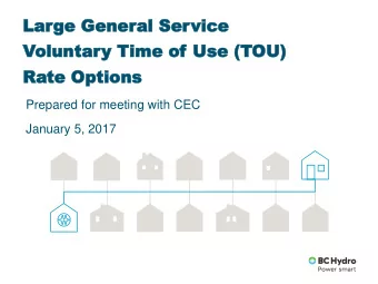 Options  Ra  Rate  te Option  Prepared for meeting with CEC  January 5, 2017  Bac  Backg  kground