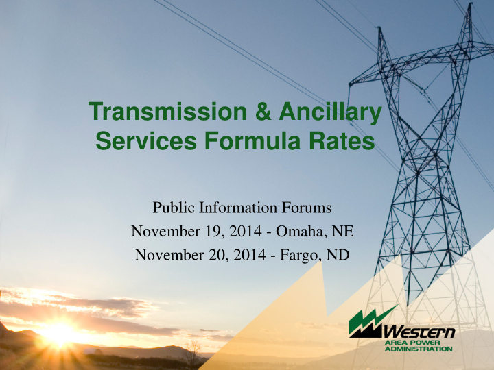 transmission ancillary services formula rates