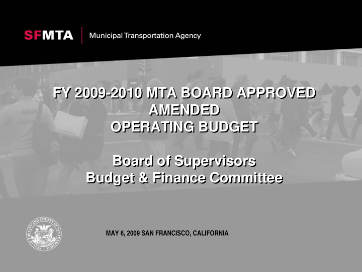 fy 2009 2010 mta board approved fy 2009 2010 mta board