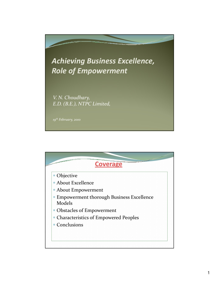 achieving business excellence role of empowerment